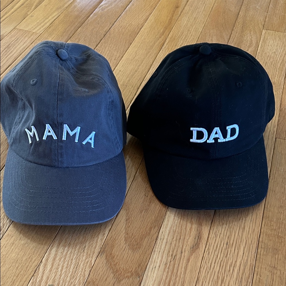 Black and Gray 'MAMA' and 'DAD' Caps